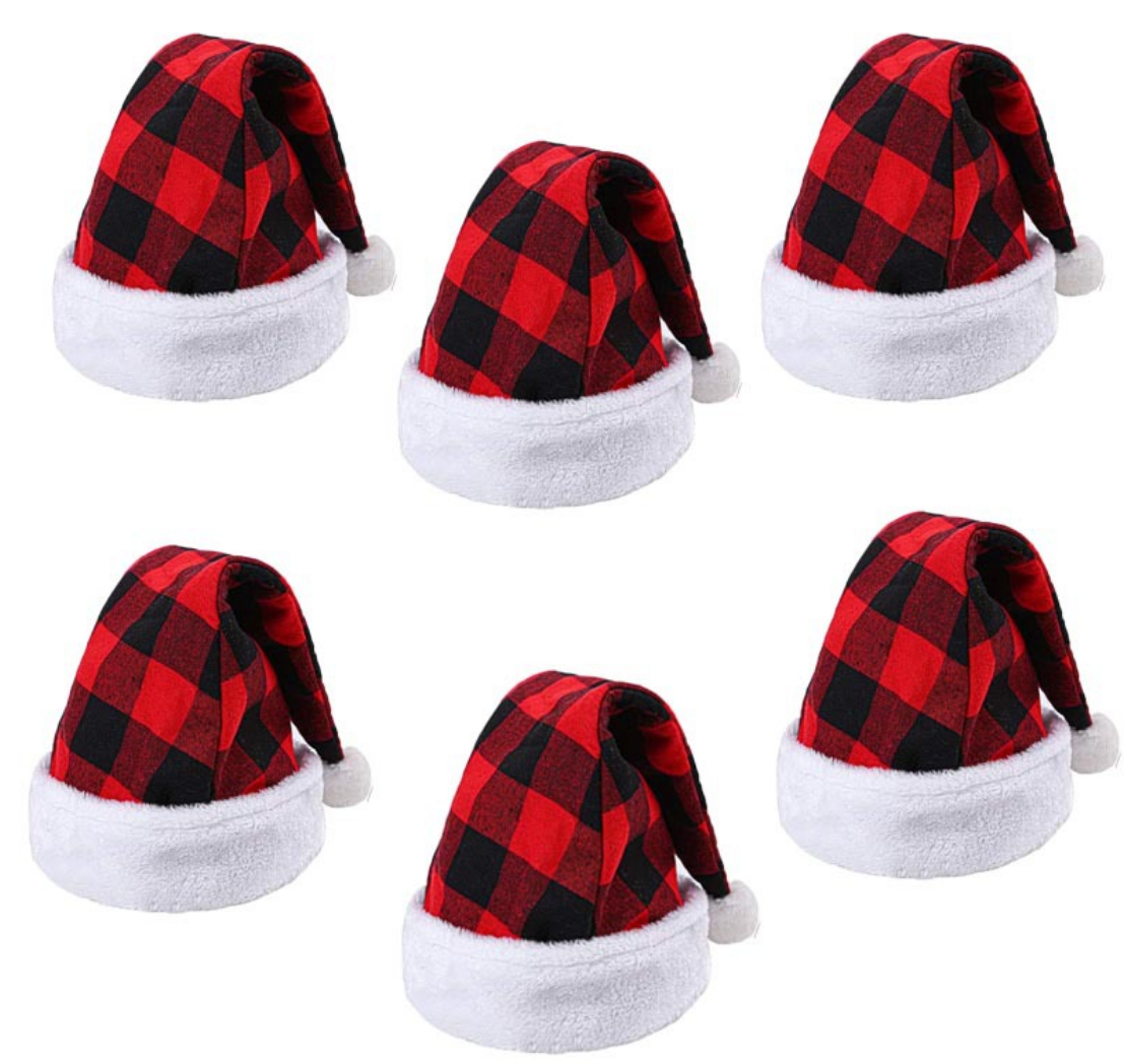 Adults-sized Plaid Santa Hat 2