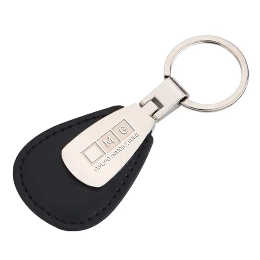 Teardrop Leather & Metal Keychain 8