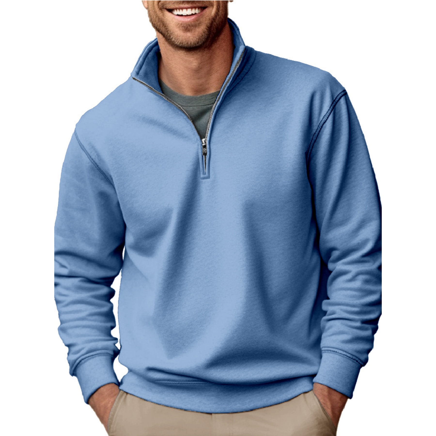Men's Fashion Quarter Zip Pullover, custom hoodie or sweatshirt with logo imprint 18