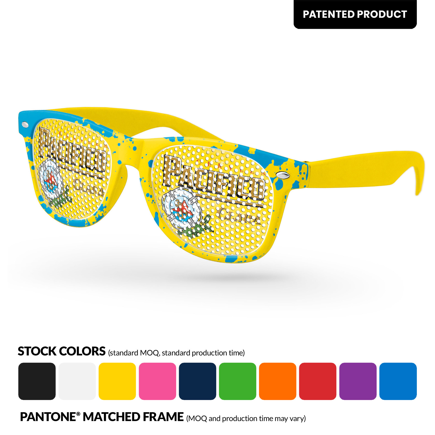 Retro Pinhole Sunglasses w/ Full Color Front Frame Sublimation Wrap 17