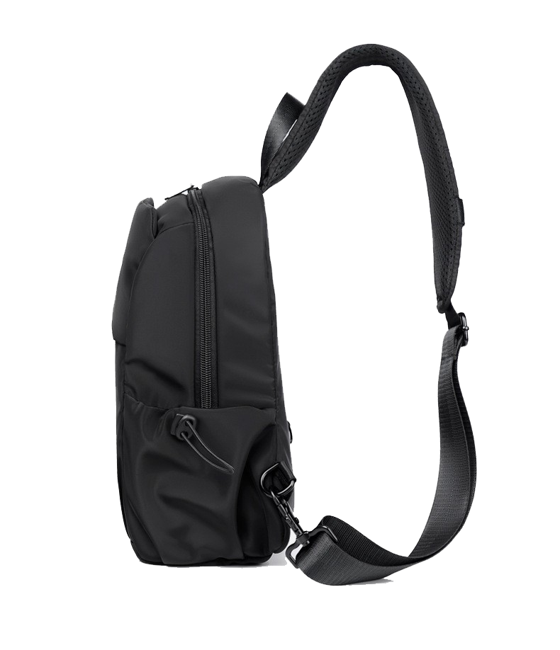Nylon Small Black Sling Crossbody Bag With USB Charging Port 8