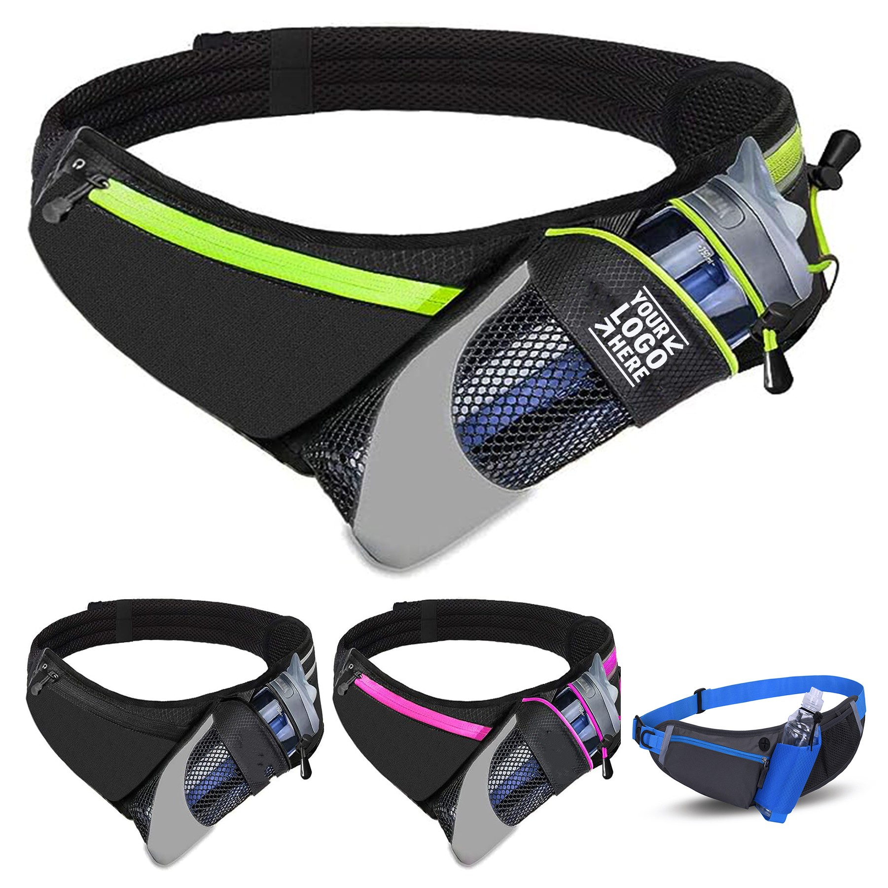 Men Women Running Belt Water Bottle Holder with Large Pocket Fits Most Smartphone 3