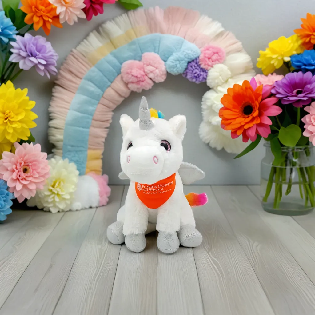 9" Bright Color White Unicorn 2