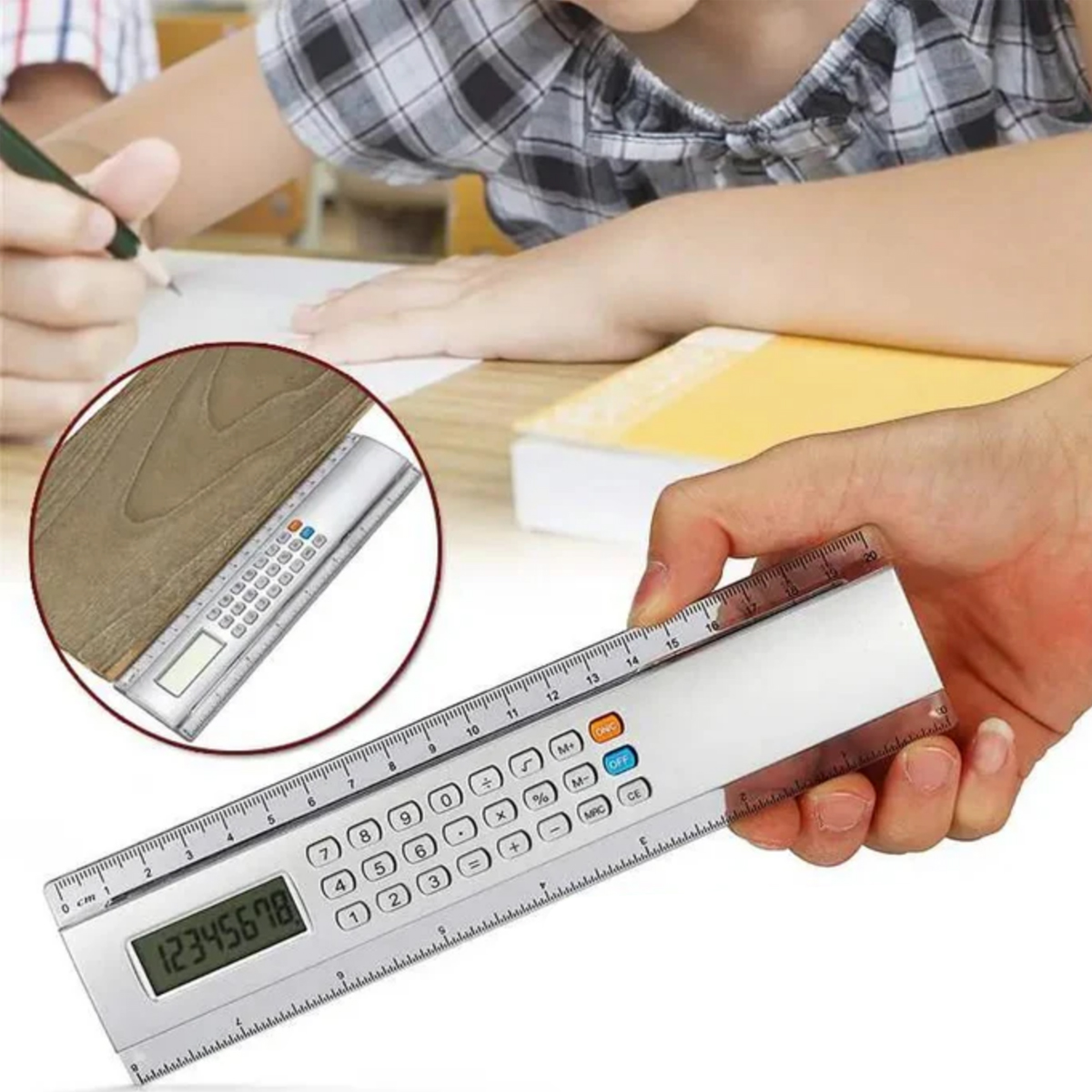2 in 1 Function Dual Scale Ruler with Electronic Calculator 2