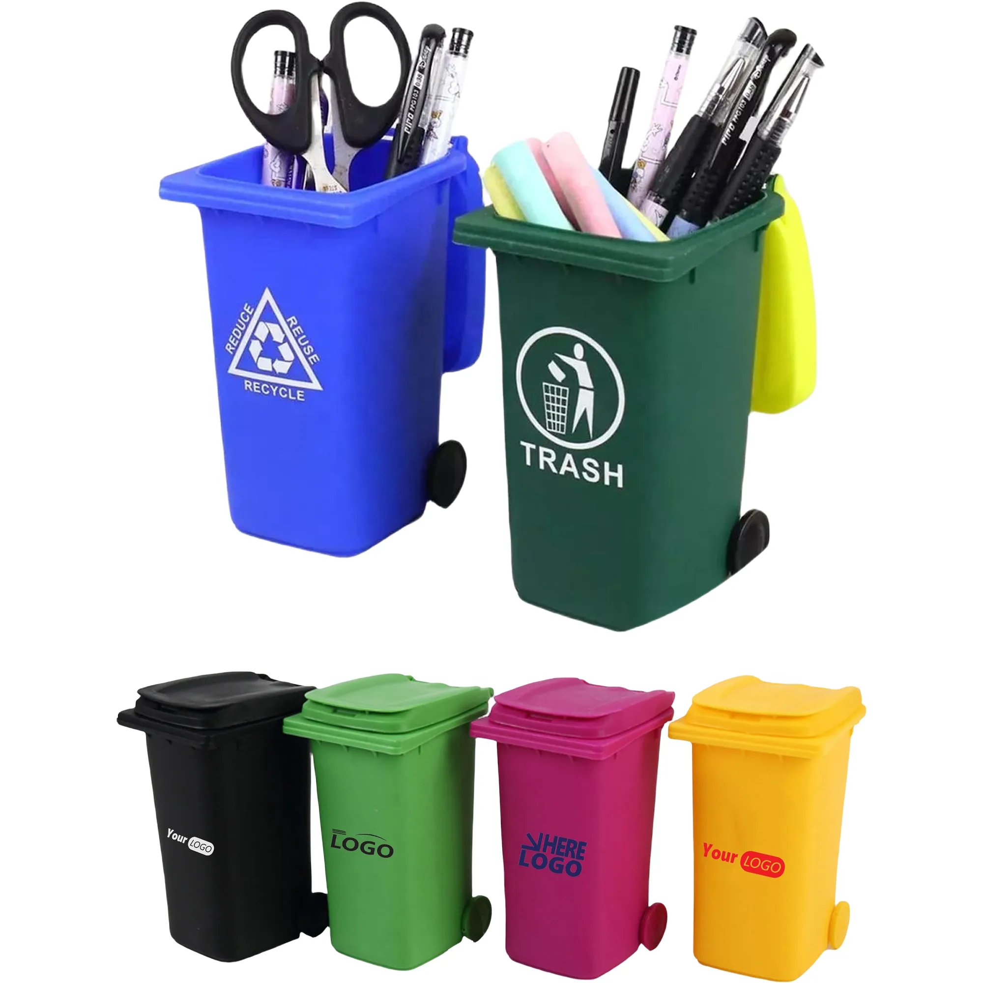 Mini Garbage Trash Bin Pen Holder Plastic MOQ50 1