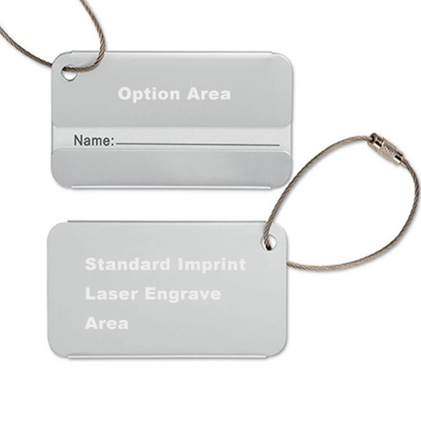 Rectangle Aluminum Luggage Tag 2