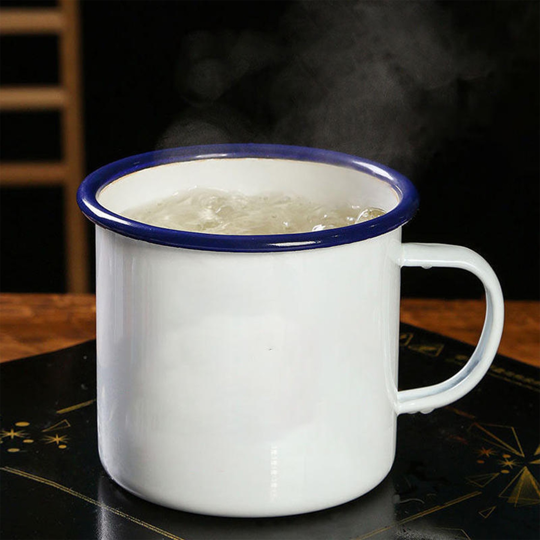 13.5 Oz. Enamel Coffee Mug W/Cover 2