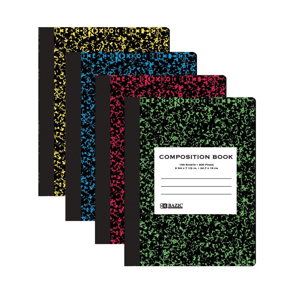 Marbled Composition Notebook - 100 Sheets Wide Ruled 4 Colors 2