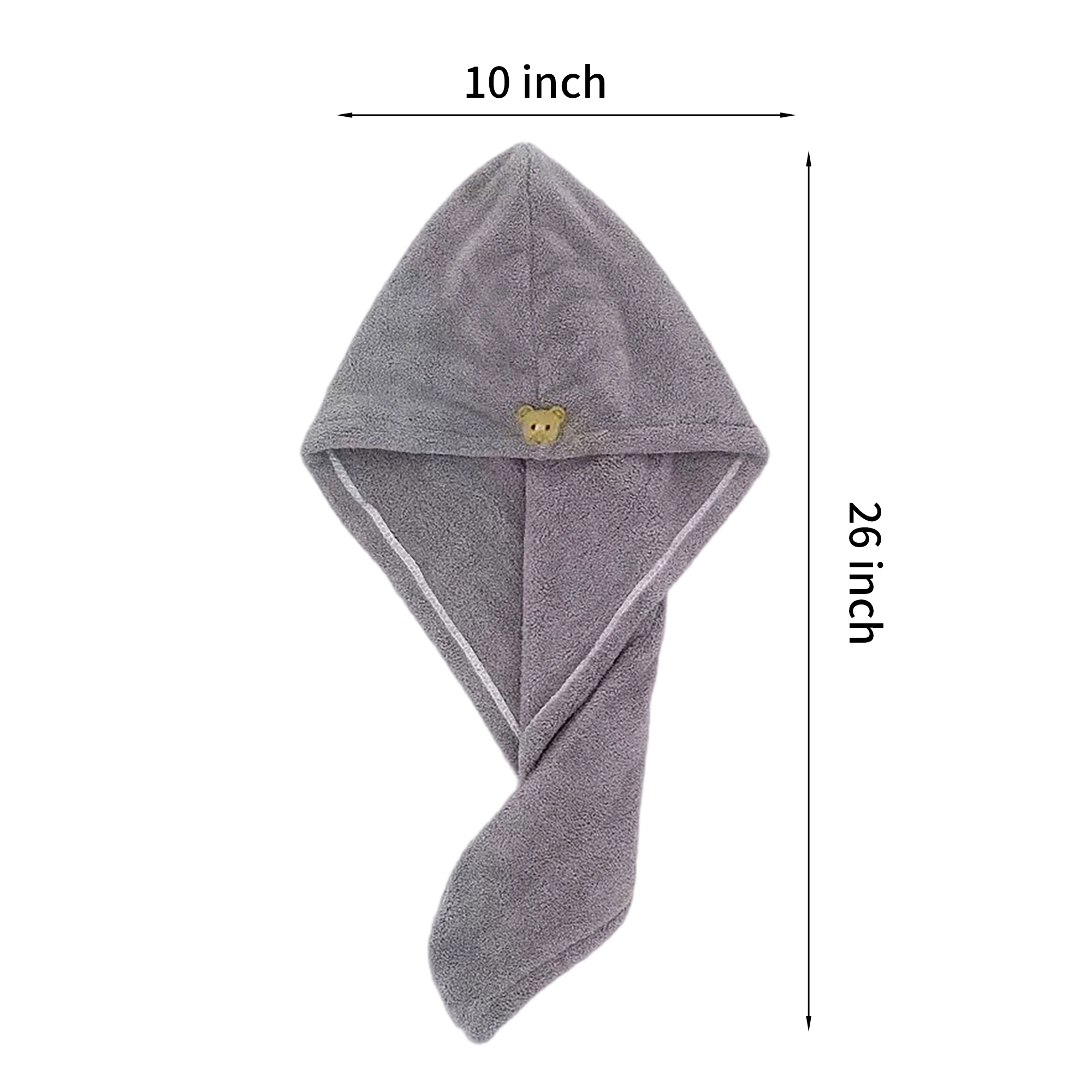 Microfiber Hair Wrap Quick Drying Towel With Button Loop 6