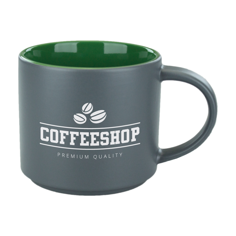16 oz Green In Satin Gray Out Norwich Mug