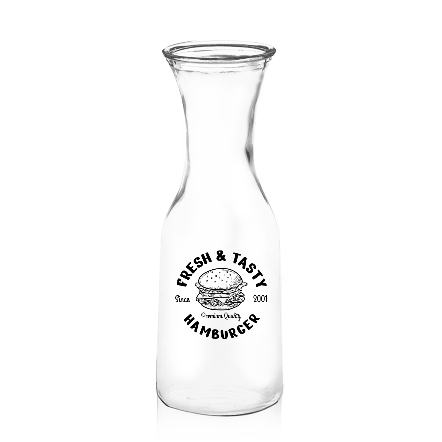 34 oz. Clear Glass Carafe (1 Color Imprint) 2