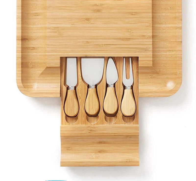Bamboo Cheese Board and Knife Set 3