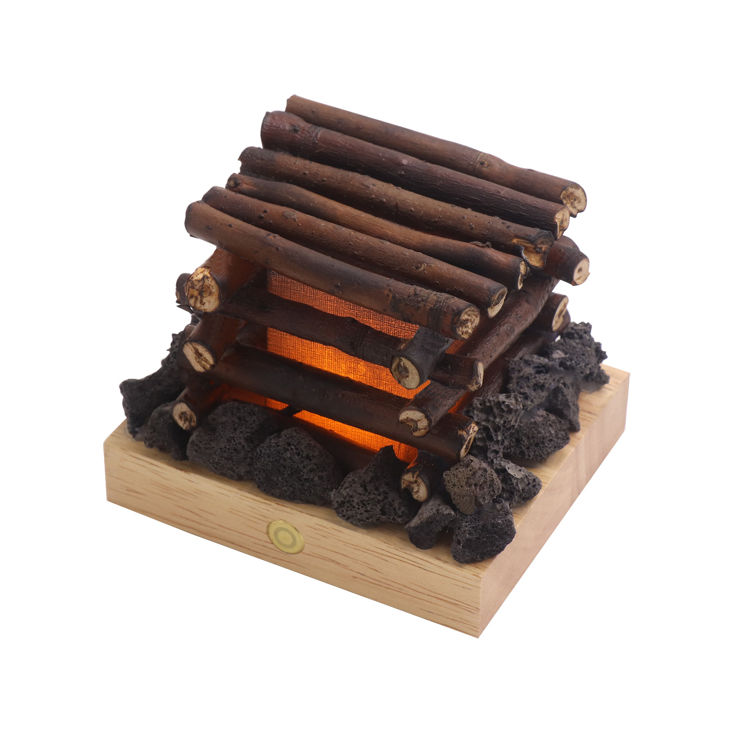 Wooden Flame Bonfire Burning White Noise Night Light 5