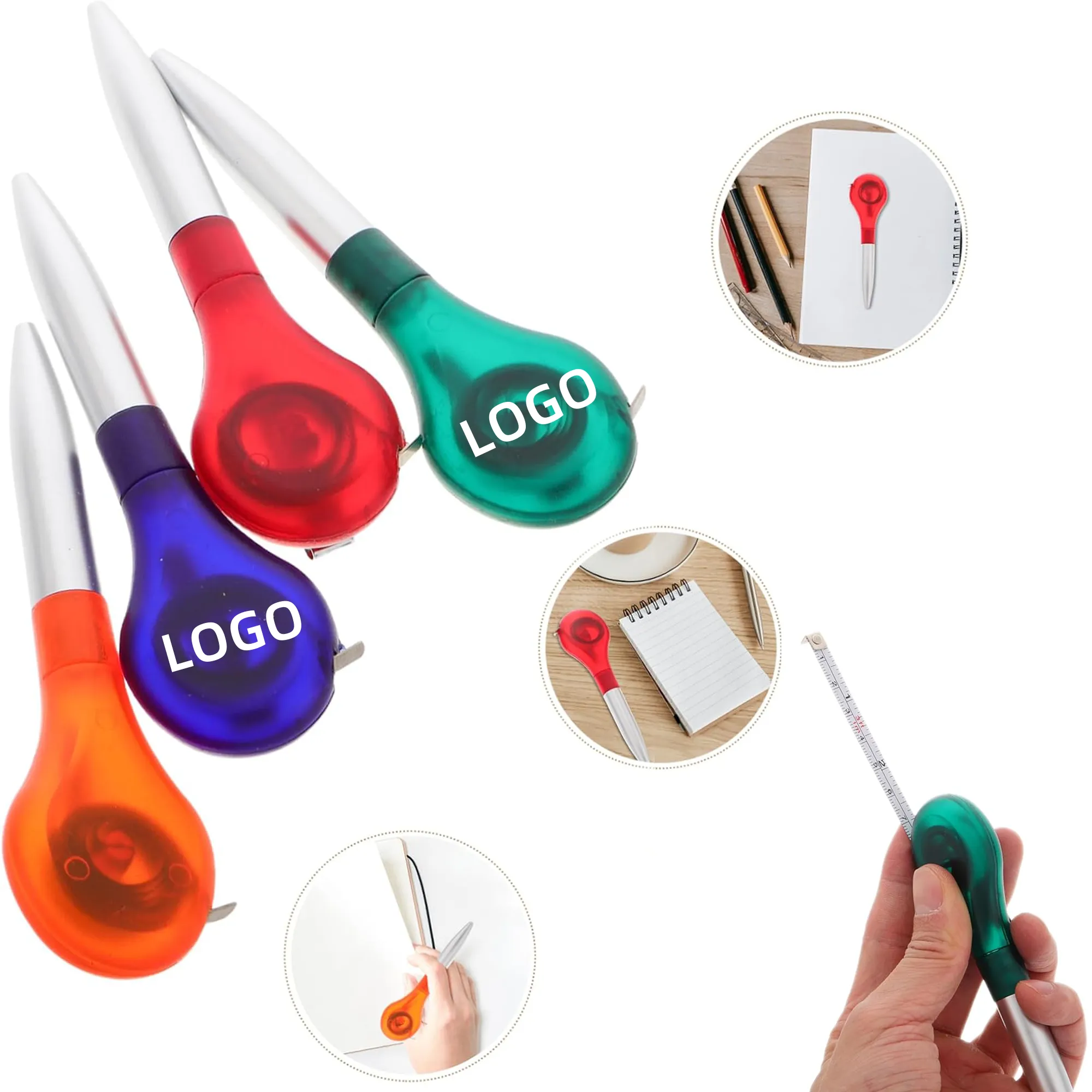 MOQ Creative Ballpoint Pen with Retractable Tape Measure 2