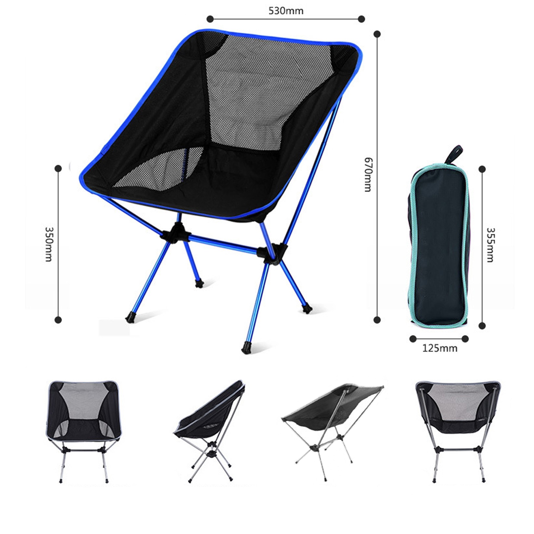 Outdoor Portable Aluminum Alloy Folding Camping Chair 3