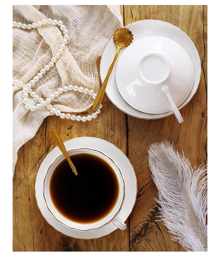 6OZ Bone china Coffee Cup and Saucer Simple &Afternoon Tea 2