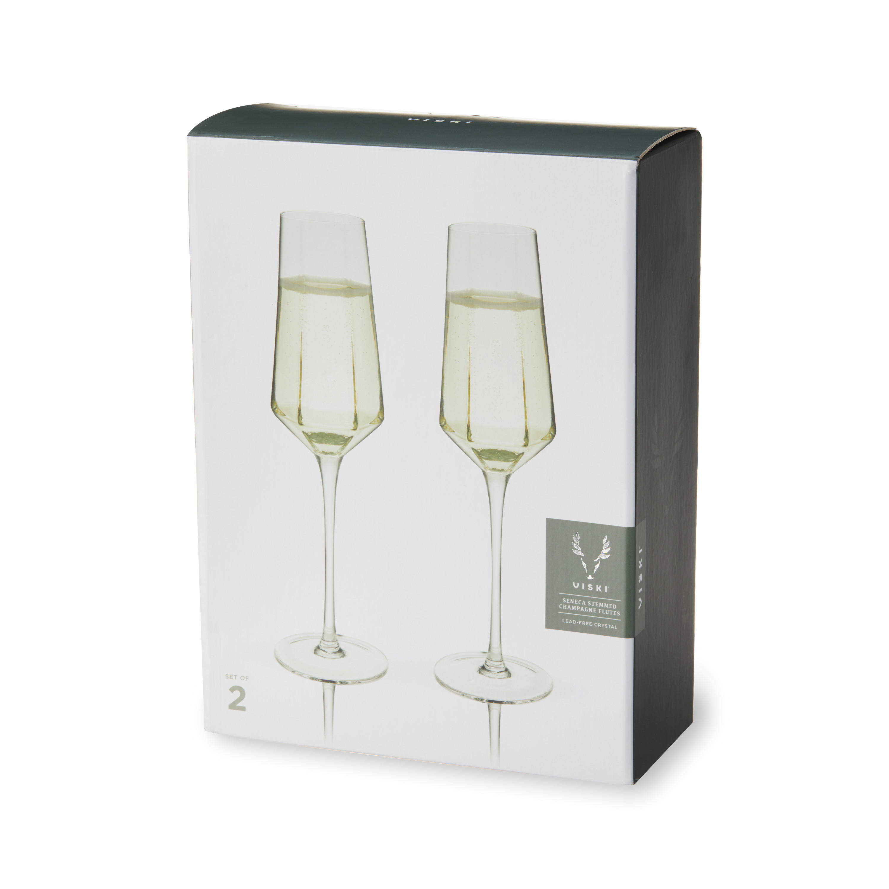 Viski® Seneca Crystal Champagne Flute 6