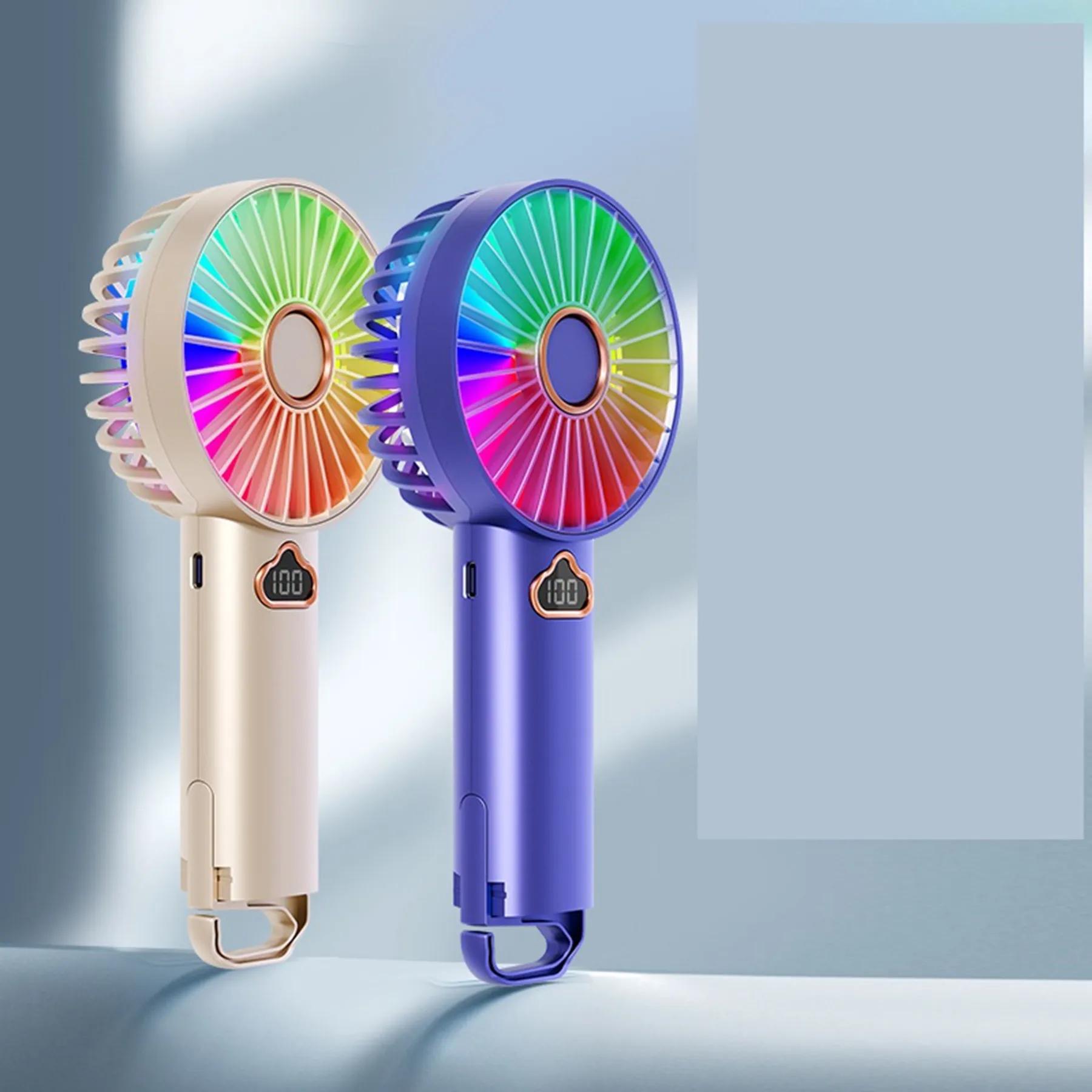 500 mAh Digital Display Handheld Fan with Hook 4