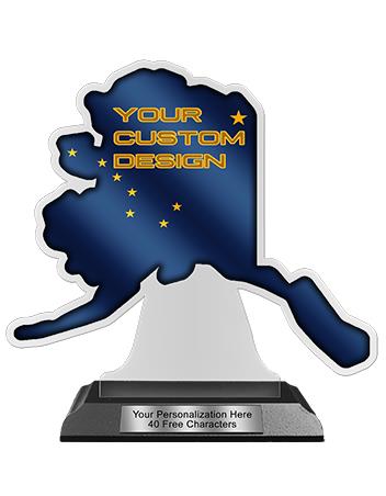 State Acrylic Trophy: 6" State Shape Custom Design 2