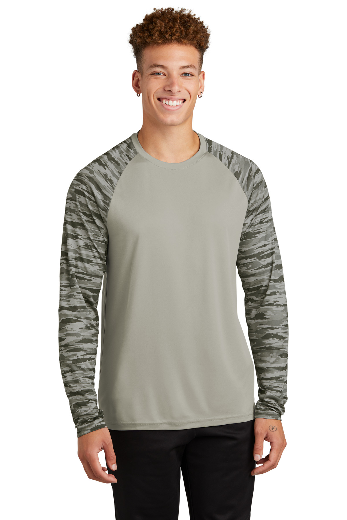Sport-Tek Drift Camo Colorblock Long Sleeve Tee ST376LS 11