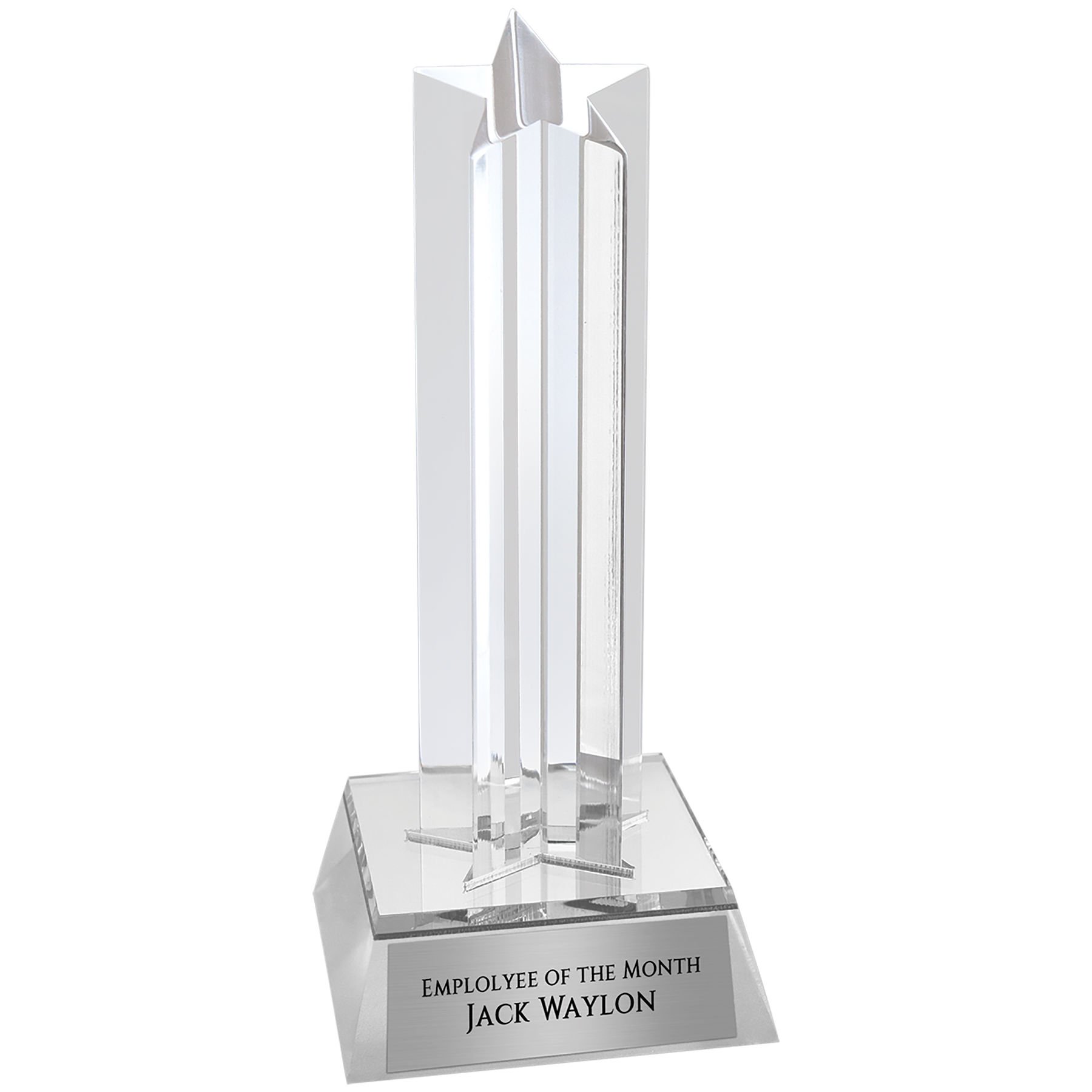 6.75" Silver Star Column Acrylic Award