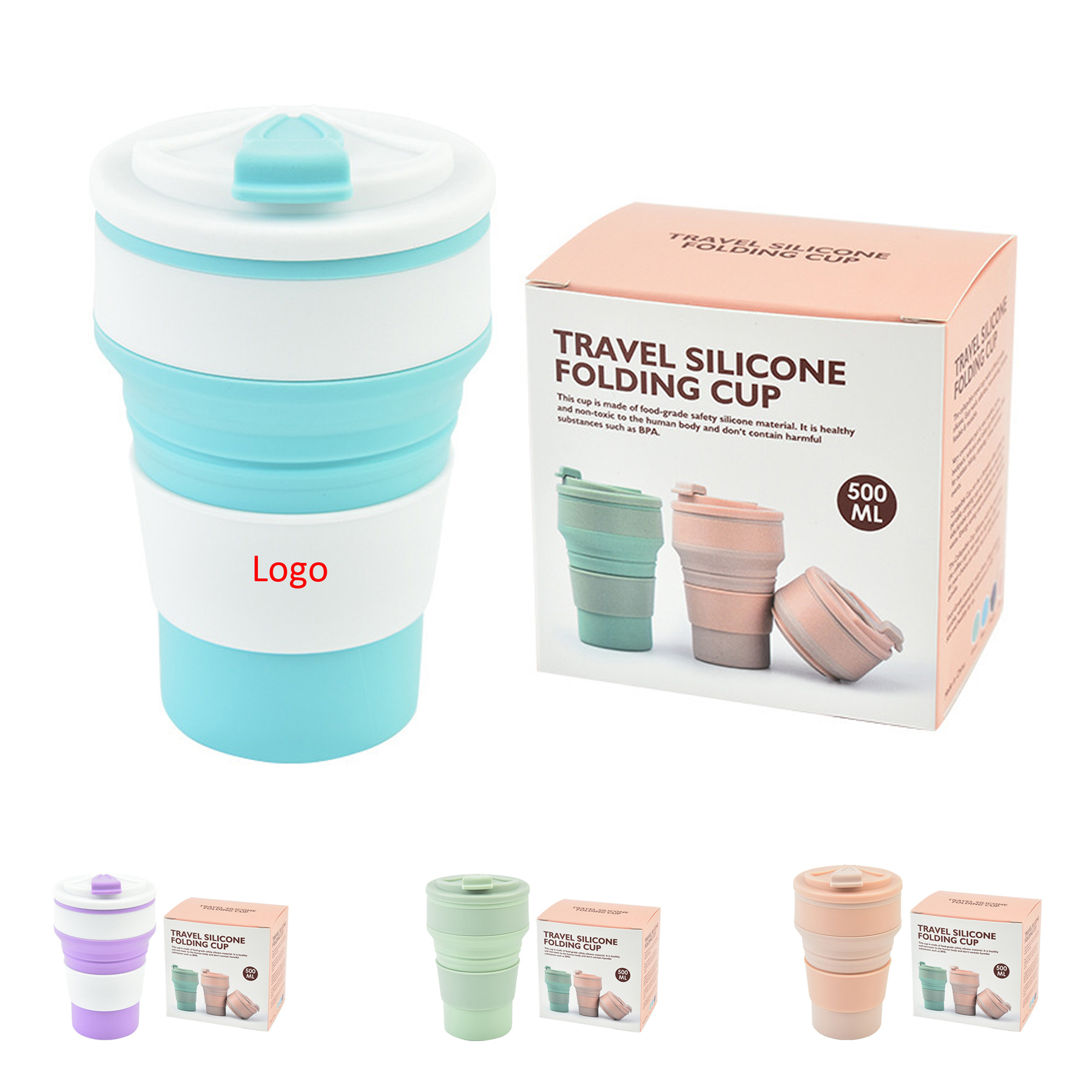 17oz Silicone Collapsible Travel Cup. 2