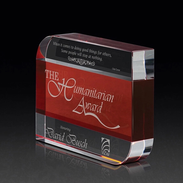 Rectangular Cutaway Crystal Paperweight 6