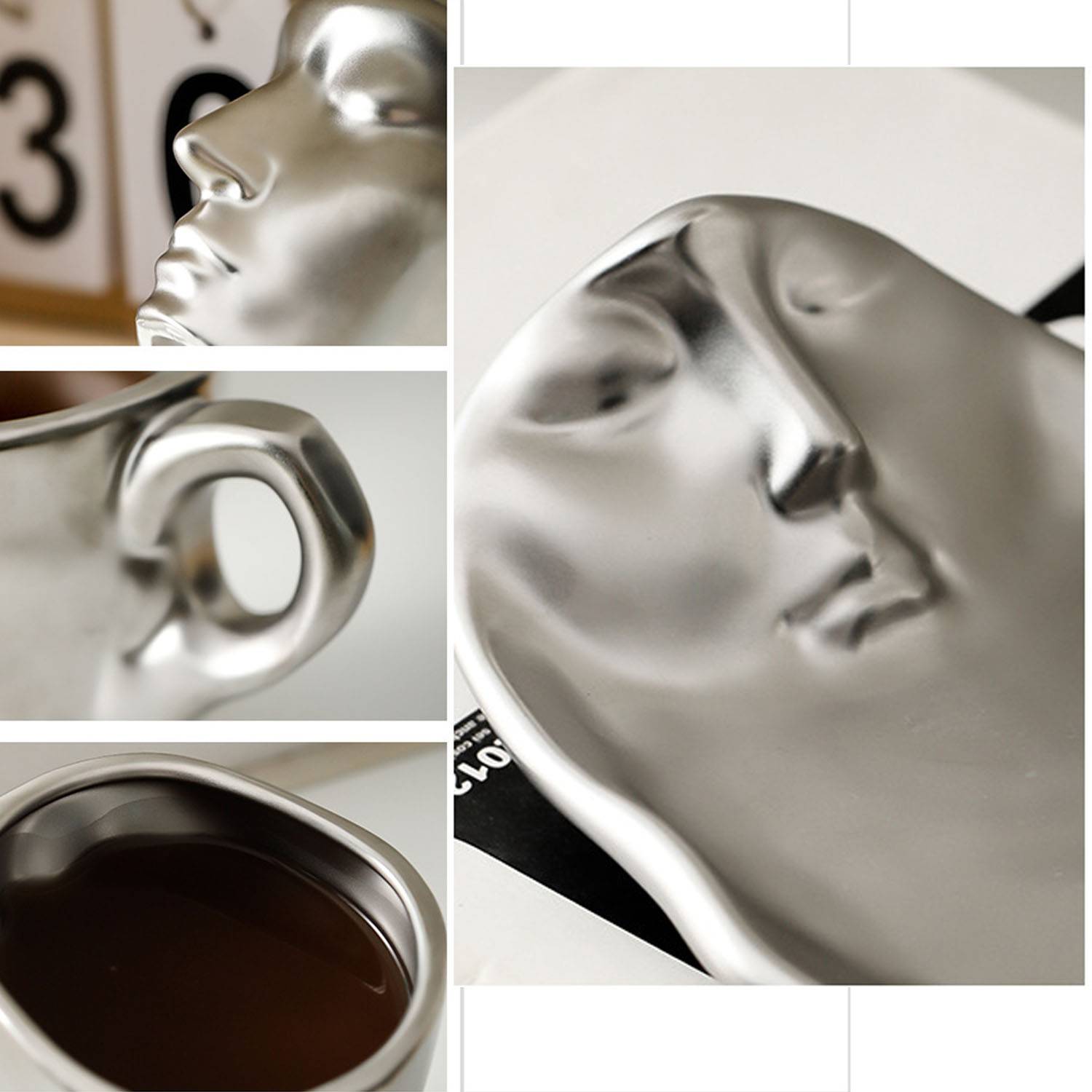 Abstract art sculpture ceramic coffee cup 3