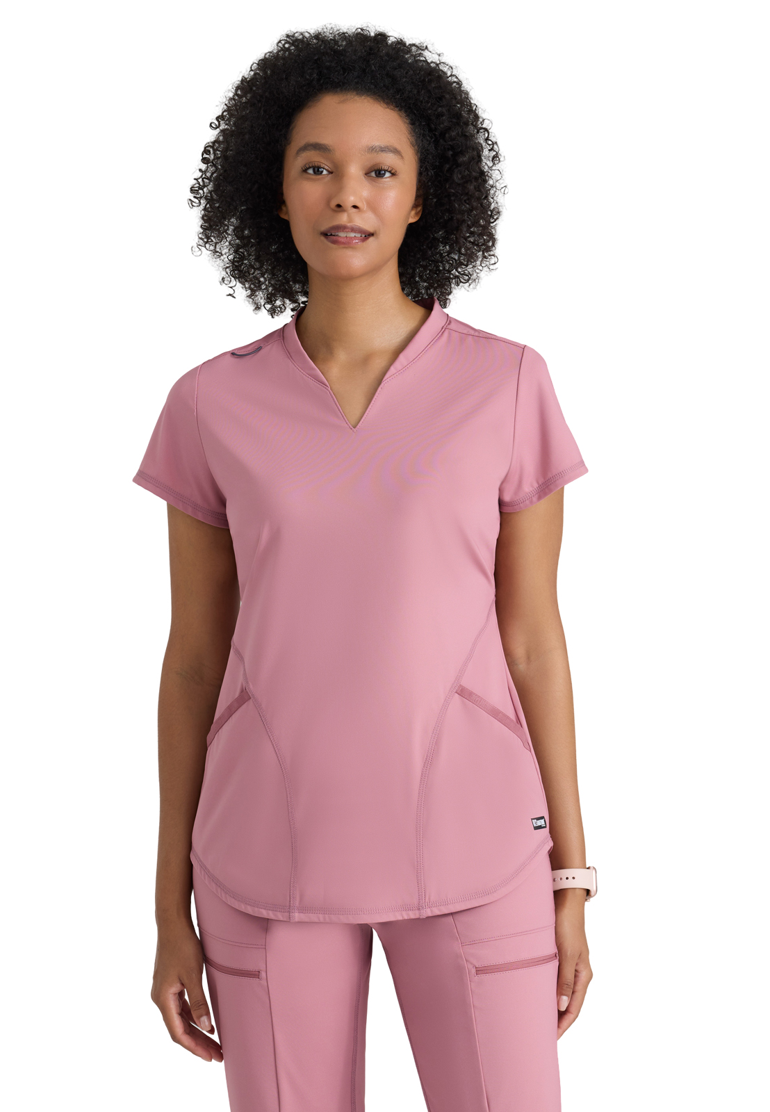 Grey's Anatomy Knit Stretch - Women's Two-Pocket V-Neck Define Scrub Top