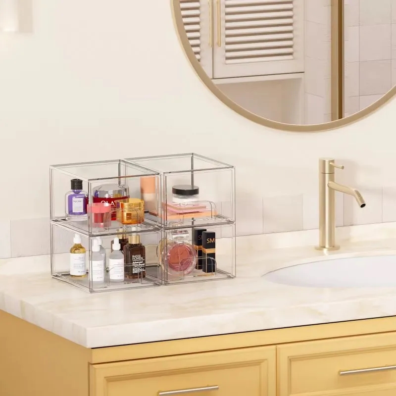 Stackable Cosmetic Clear Storage Drawers 2
