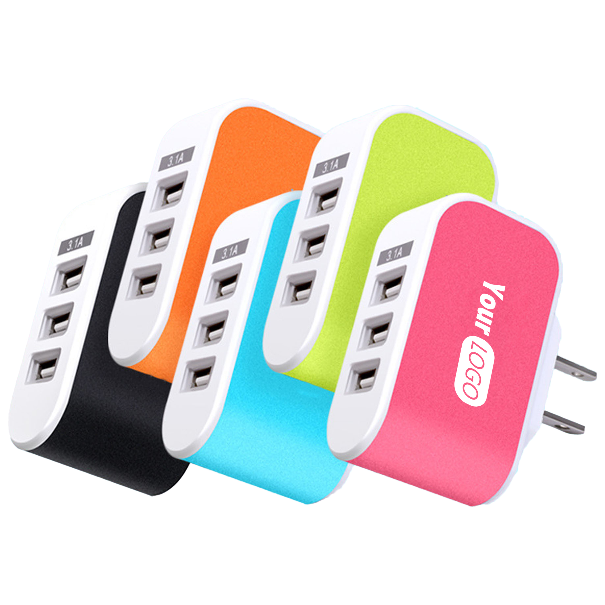 Pc Efficient Multi-Device Charging With 3-Port Usb Wall Charger 2