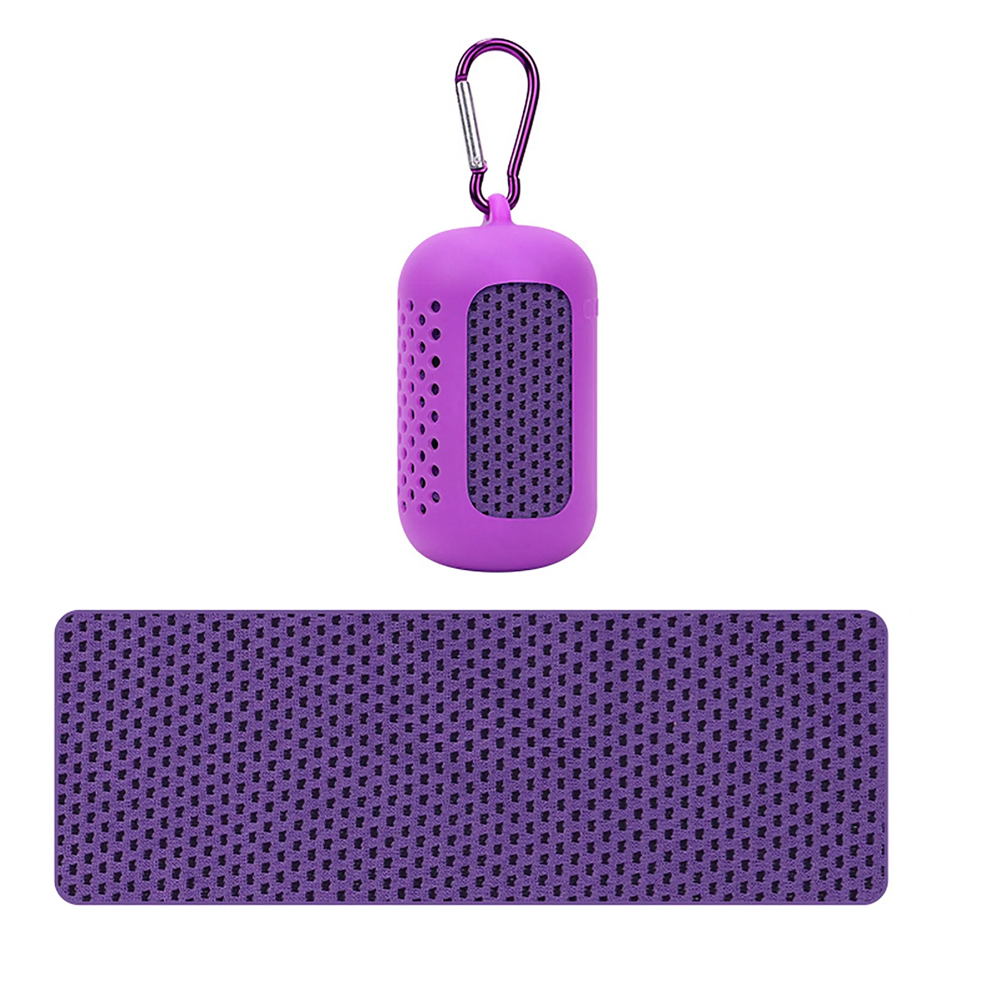 Quick Dry Polyester Towel with Carabiner Clip for Outdoor Ac 13