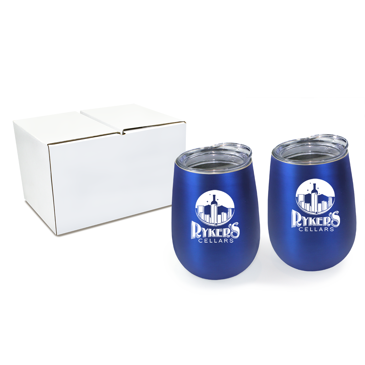 Halcyon® 12 oz. Stainless Steel Wine Glass with Acrylic Lid - Gift Set 9