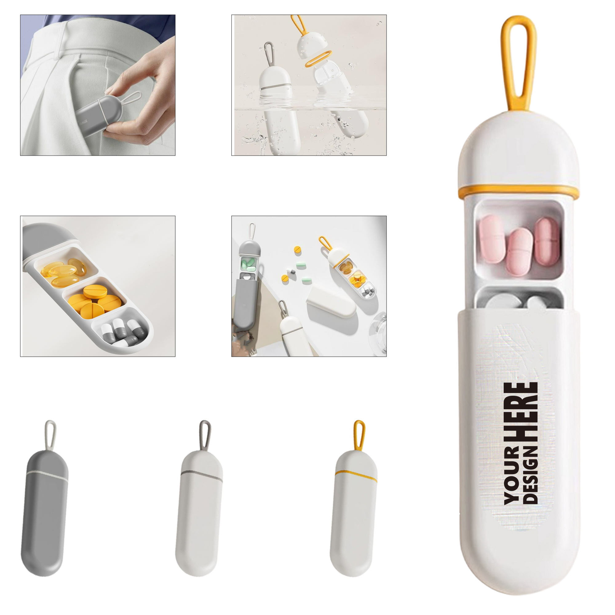 Mini Portable Three-Compartment Pill Box 2