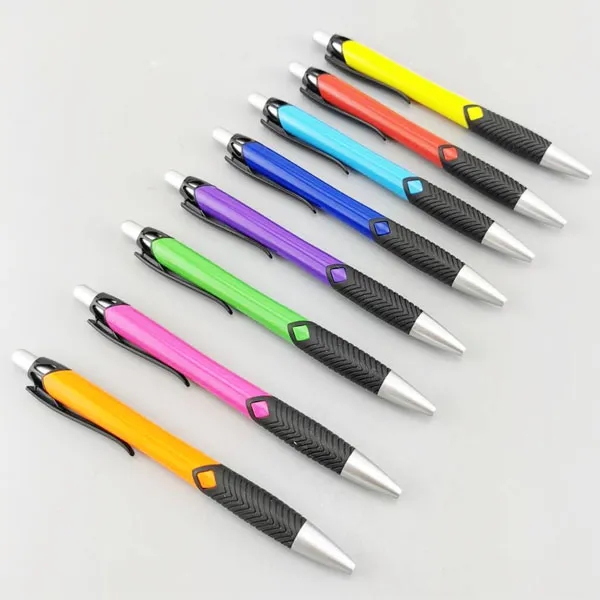 Rubber Grip Click Action Plastic Pen 3