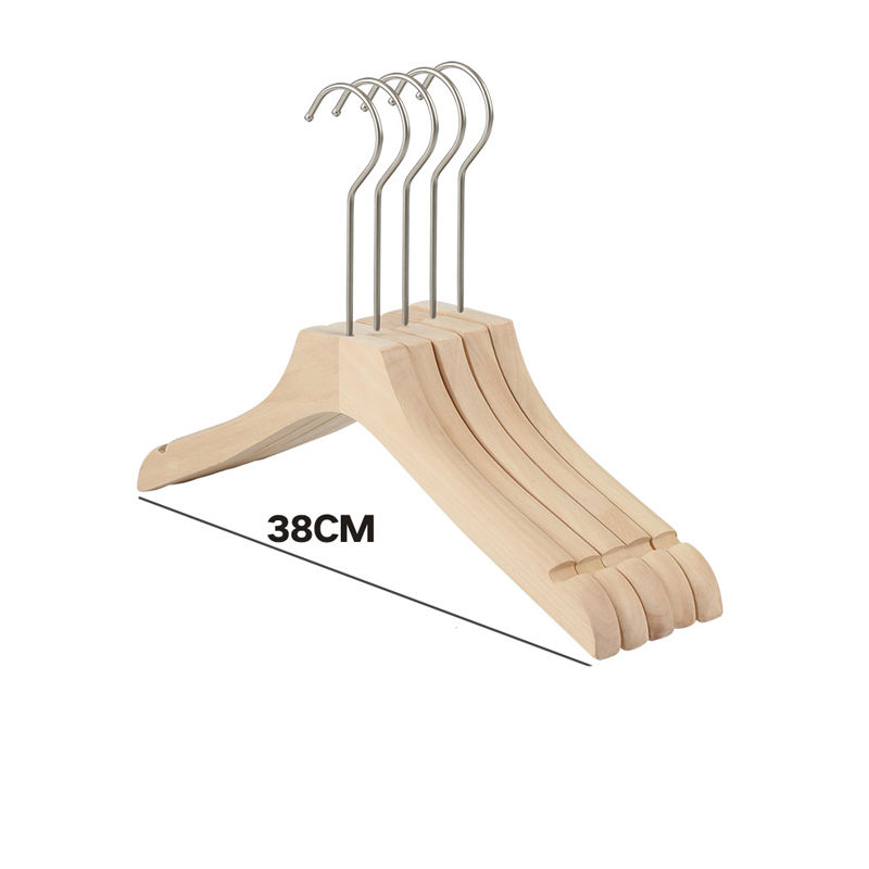 Wooden Unvarnished Square Hanger with Flat Head 1