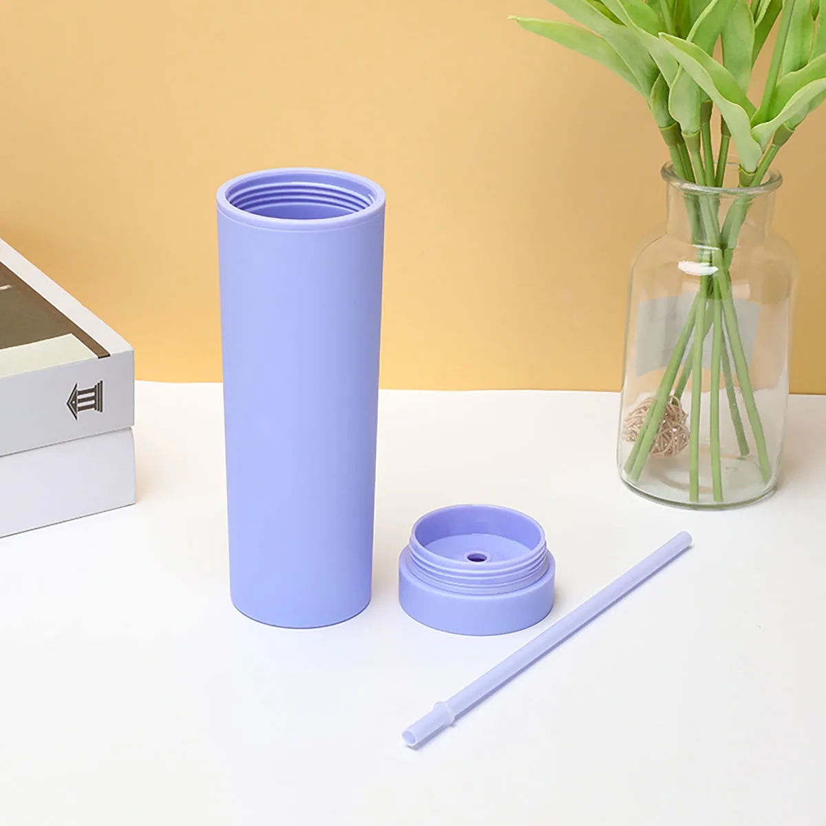 16Oz with Lids and Straws Tumblers Plastic Straight Glass 4