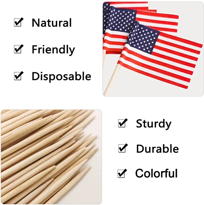Small Toothpick Mini Stick Cupcake Toppers Flag 9