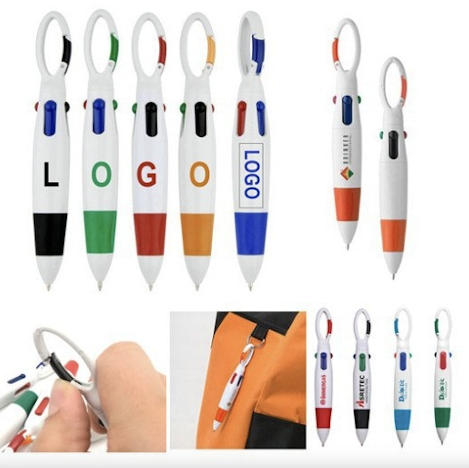 4-Color Pen With Carabiners Clip 1