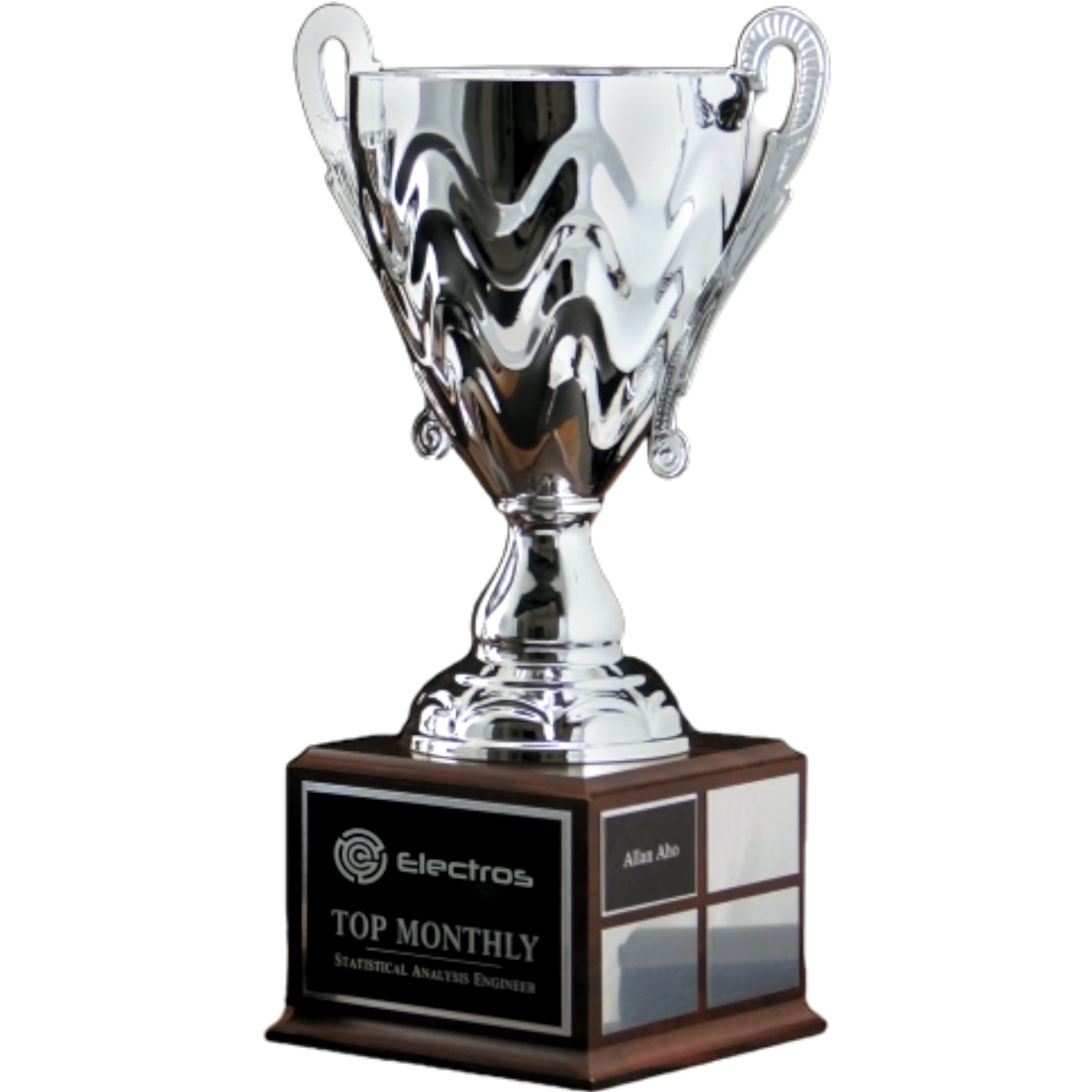 Wave Perpetual Silver Cup Trophy Award w/Perpetual Base 4