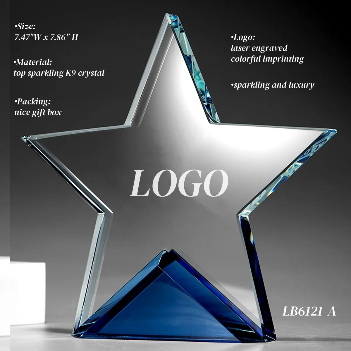 Winner Trophy Star Crystal Award Custom 7