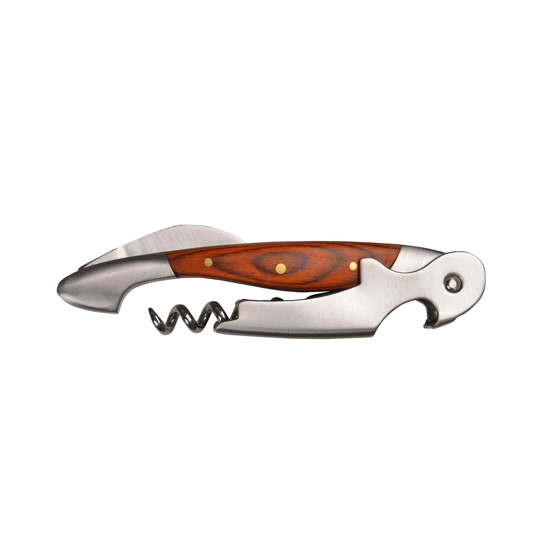Crafted Wood Metal Wine Opener with Corkscrew & Knife 4