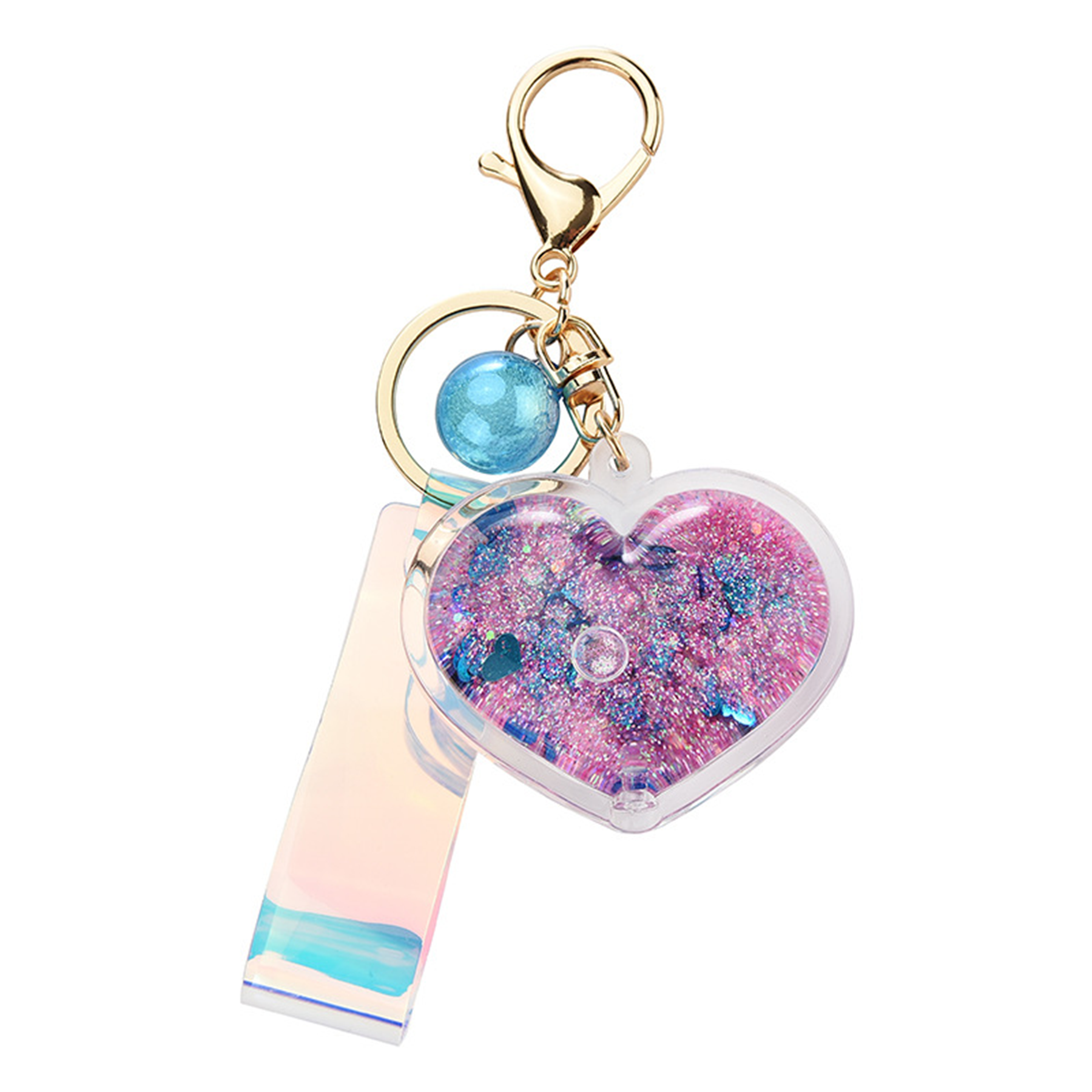 Glitter Powder Moving Liquid Key Chain 2