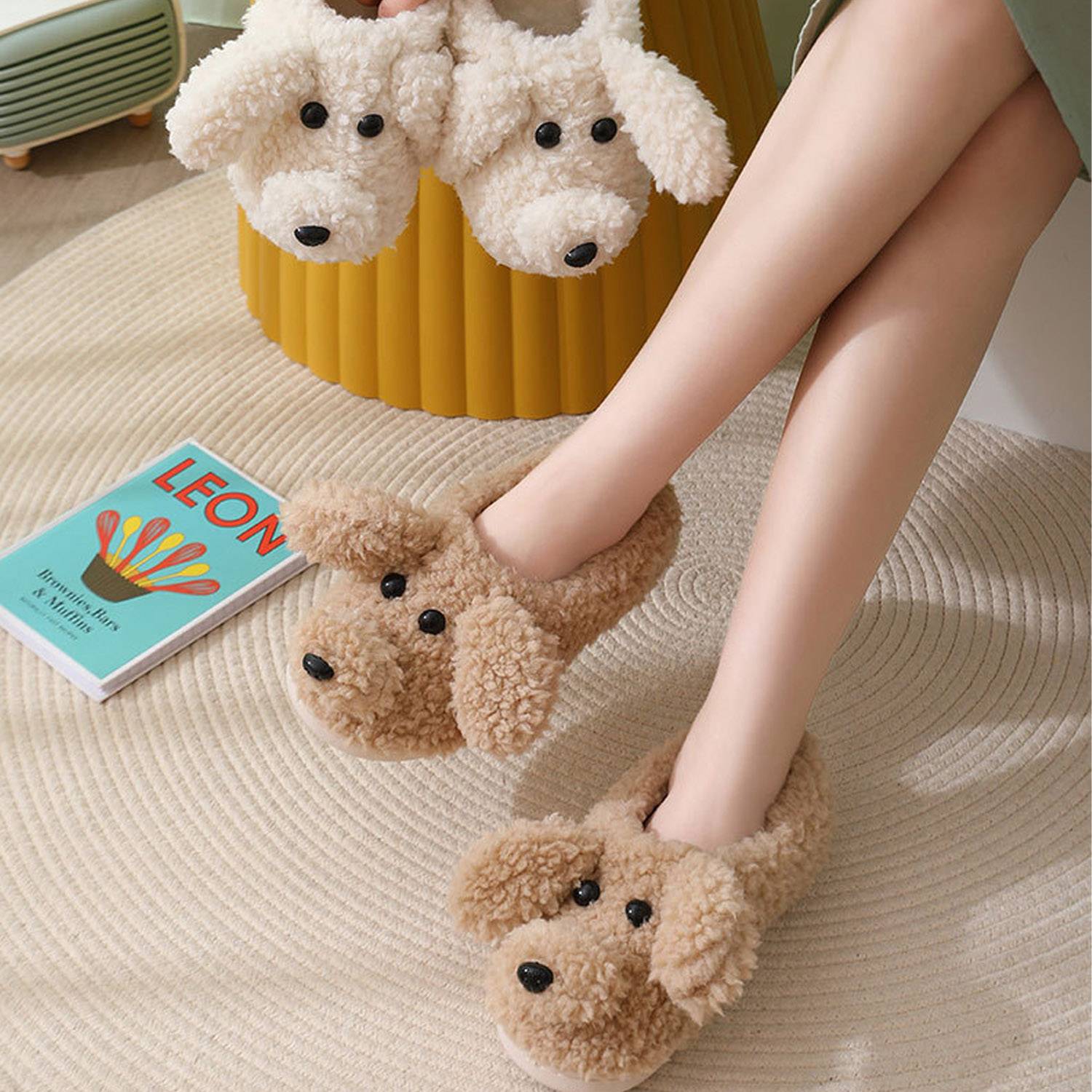 Women's Cute Teddy Animal Home Non Slip Plush Slippers 2