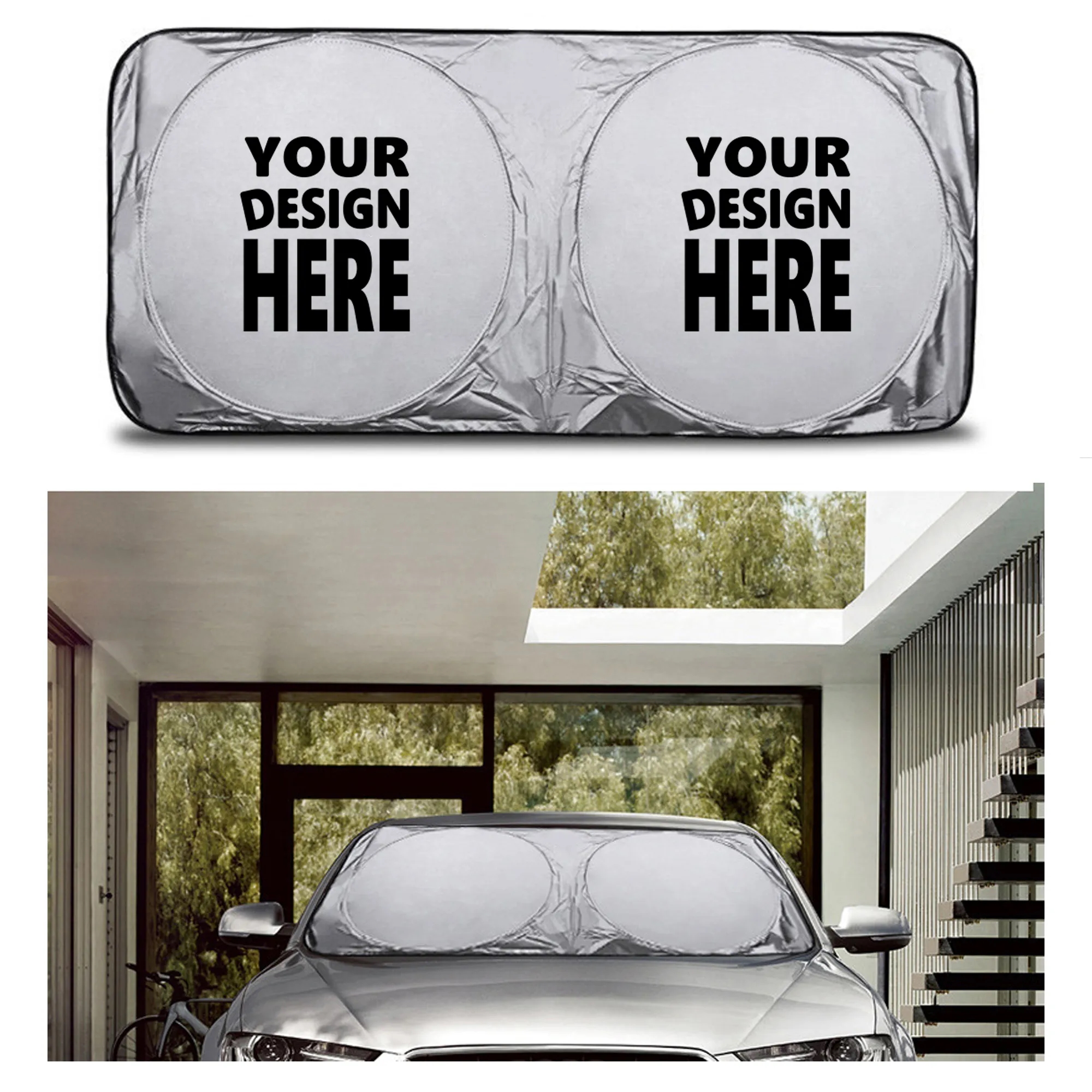 Foldable Double Circle Car Sun Shade MOQ 50 PCS 2