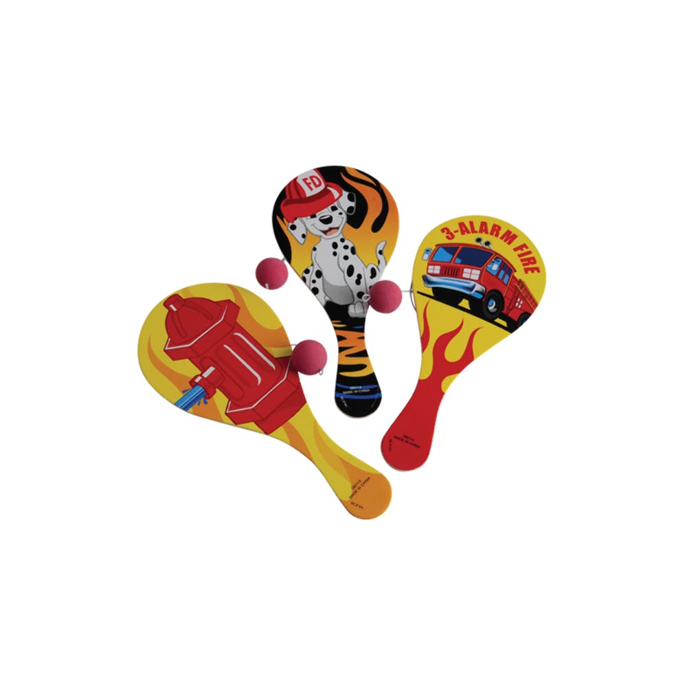 Firefighter Paddle Balls - Assorted 9" 2
