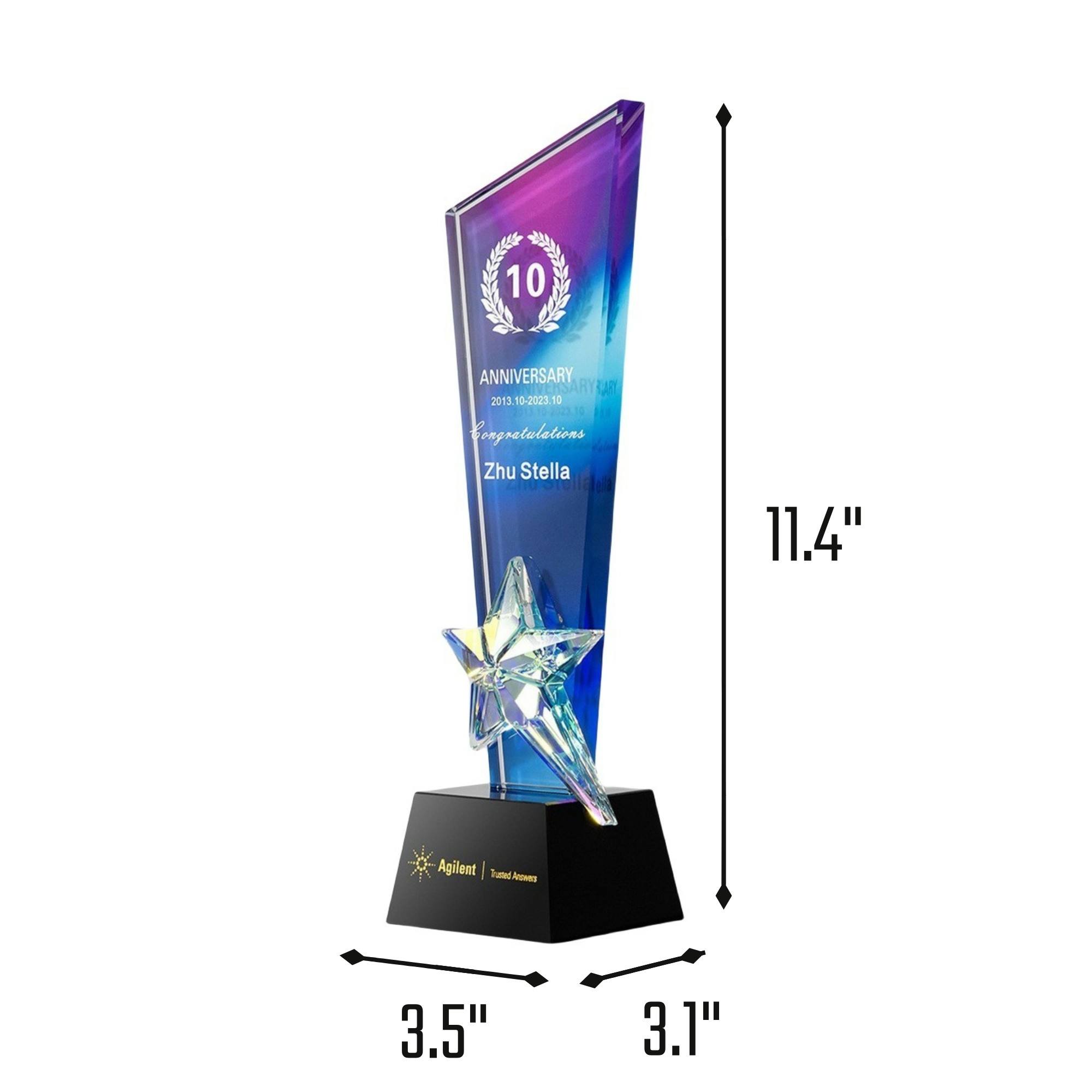 Colorful Star Crystal Trophy 8
