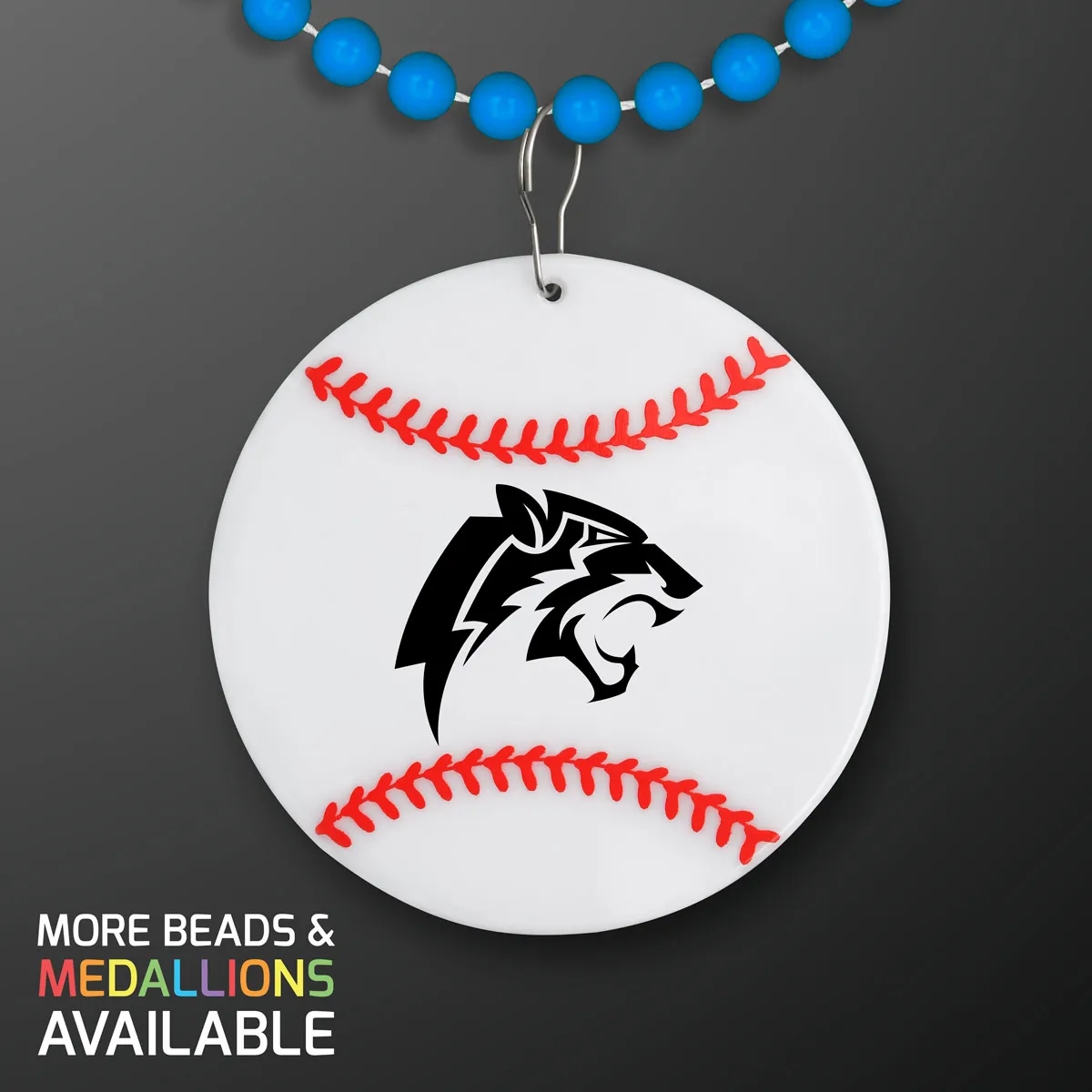 Baseball Medallion with Beaded Necklace (Non Light Up) 38