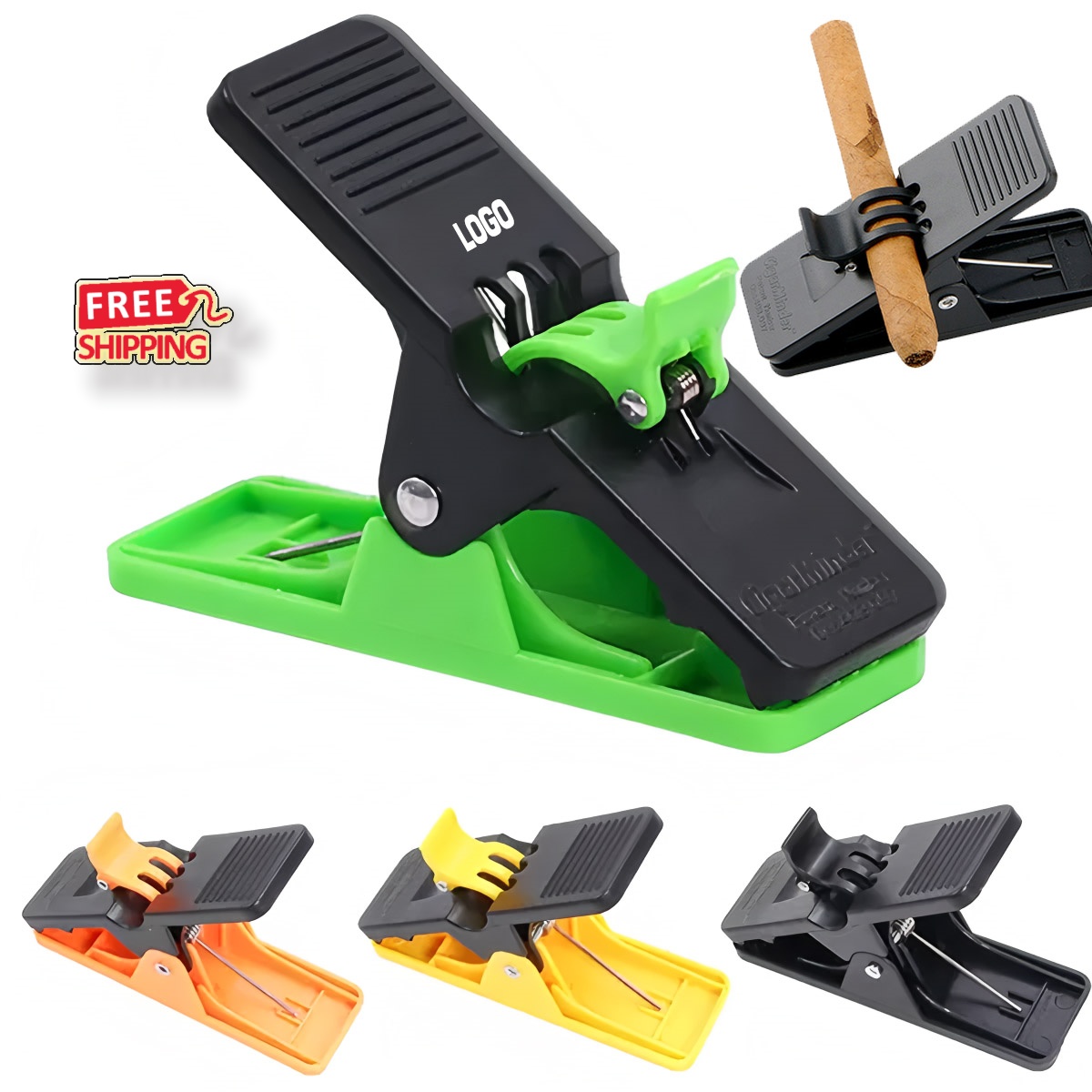 Custom Logo Golf Cigar Holder Clip Stand - Durable ABS Plastic for Men, Bulk Promo Gifts 1