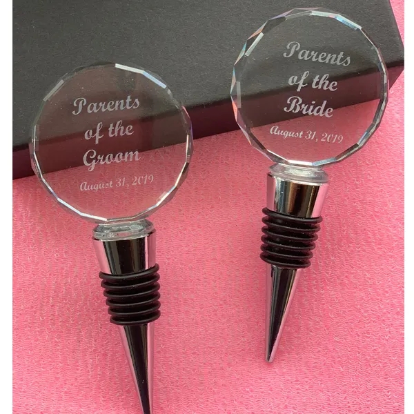 Round Crystal Personalized Wine Stopper 7